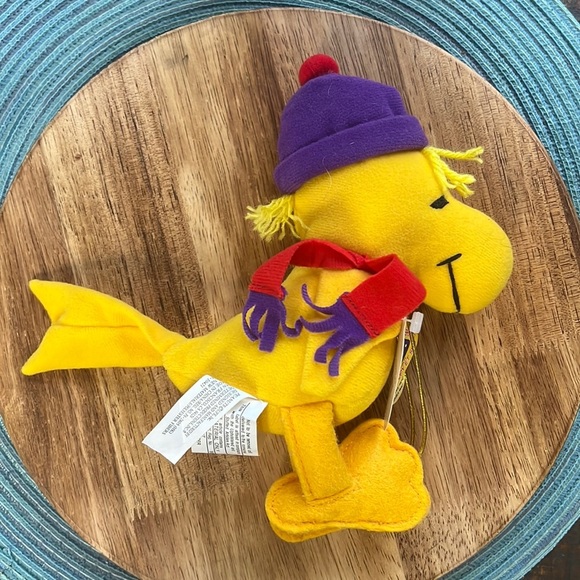 Other - Peanuts Woodstock 7" Plush Bird Rattles Winter Hat Scarf Whitmans Rare NWT